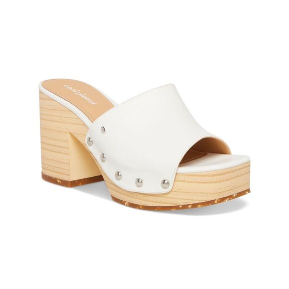 COOL PLANET BY STEVE MADDEN Womens White 1" Platform Restore Heeled Sandal 10 M - Picture 1 of 4